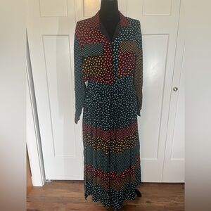 Carole Little St Tropez West 4 S Polka Dot 3 Piece Maxi Skirt Button Down Jacket